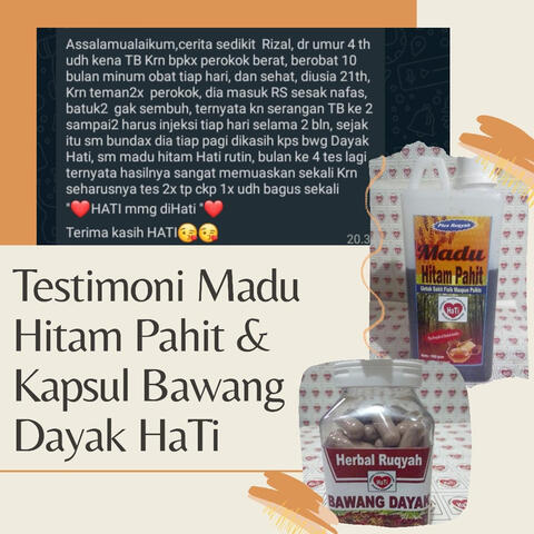 Madu Hitam Pahit dan Kapsul Bawang Dayak